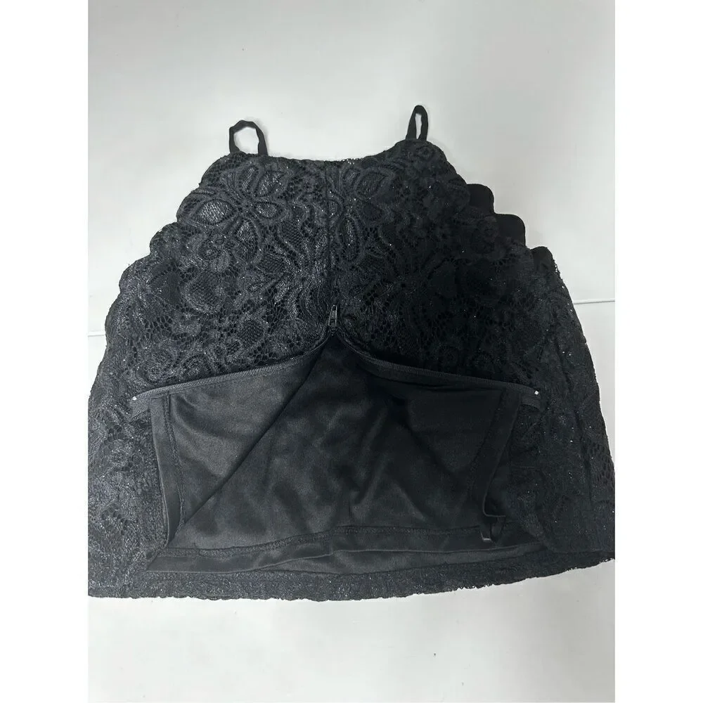 BCX Masy’s Girls 2-Pc Scalloped Top & Floral-Print Skirt Set Sz 14 Black White